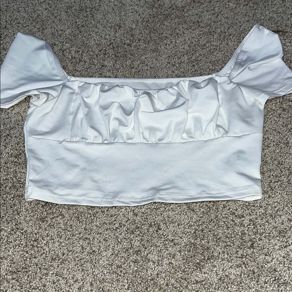 White Off-Shoulder Women's Top